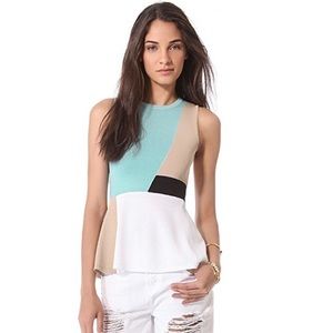 Torn By Ronny Kobo Color Block Peplum Top